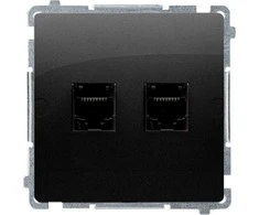 Kontakt-Simon Kompiuterio lizdas Kontakt-Simon Simon Basic BMF52.02/49 RJ45 dvigubos kategorijos 5e modulis. Varžto lizdo montavimas į juodą matinę dėžutę