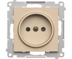 Kontakt-Simon Kontakt-Simon 55 TG1CZ.01/144 kištukinis lizdas be įžeminimo, su langinėmis, modulis 16 A, 250V~, greitos jungtys, šampano matinis