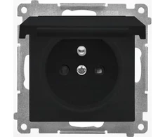 Kontakt-Simon Kontakt-Simon 55 TGZ1BCUZ.01/149 kištukinis lizdas IP44 versijai be sandariklio, modulis 16 A, 250V~, greitos jungtys, matinė juoda