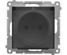 Kontakt-Simon Kontakt-Simon 55 TGZ1BCZ.01/149A kištukinis lizdas IP44 versijai su sandarikliu, modulis 16 A, 250V~, greitos jungtys, matinė juoda/skaidri