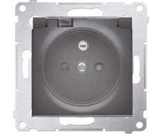 Kontakt-Simon Simon 54 lizdas IP44 versijai, be tarpiklio (modulio) 16A 250V transflip. Juodas kilimėlis. DGZ1BUZ.01 / 49A rėmelis