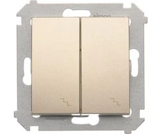 Kontakt-Simon Dvivietė jungtis su LED pašvietimu 10AX 250V varžtų terminalai (DW6 / 2L.01 / 44)