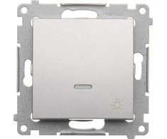 Kontakt-Simon Light mygtukas su sidabriniu matiniu apšvietimu - DS1L.01/43