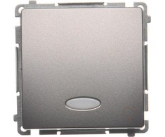 Kontakt-Simon Simon Basic vieno skambučio mygtukas su foniniu apšvietimu 10AX 250V inox (BMD1L.01/21)