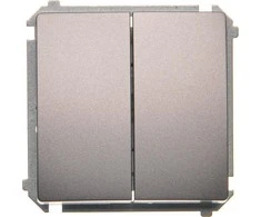 Kontakt Simon Kontaktai Simon Contact-Simon Simon Basic Double 10AX 230V Inox (BMW6 / 2.01 / 21)