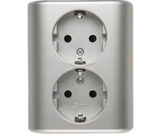 Kontakt-Simon Simon 54 Dvivietis Schuko trikampio lizdas su apertūra Skandinavijos 16A 250V