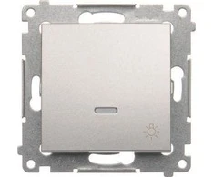 Kontakt-Simon Simon 54 Button / light / LED galinis apšvietimas 16AX 250V sidabrinis DS1AL.01 / 43 mat