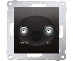 Kontakt-Simon Simon 54 F tipo dvigubas TV / duomenų antenos lizdas metalizuotas antracitas DAD1.01 / 48