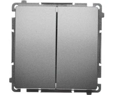 Kontakt-Simon Simon Basic dvivietis 10AX 250V satinas (BMW5.01 / 29)