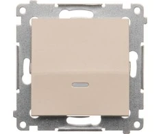 Kontakt-Simon Vieną mygtuką Simon 54 šviesos LED 10AX 250V kremas (DP1L.01 / 41)