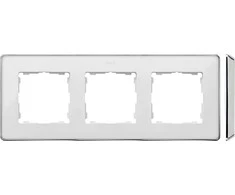 Kontakt-Simon Simon Detail 82 Triple Box Detail Select- metal Baltas / Chrom bazė (8201630-244)
