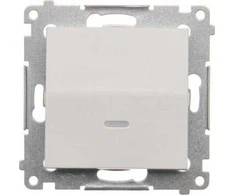 Kontakt-Simon Stebulės jungtis Kontakt-Simon Simon 54 DW6L.01 / X / 11 su LED pašvietimu be piktogramos modulio 10AX 250V ~ greitas sujungimas balta
