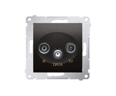 Kontakt-Simon R- TV- DATA antenos lizdas 10dB metalizuotas antracitas (DAD.01 / 48)