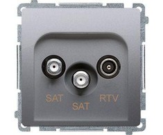 Kontakt-Simon Simon Basic RTV- SAT- SAT inox antenos lizdas (BMZAR + SAT3.1- P2.01 / 21)