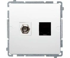 Kontakt Simon GN.ANTENOWE F+RJ45 K.6 Baltas BASIC