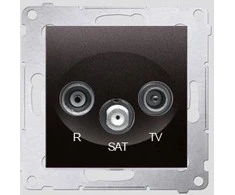 Kontakt-Simon SIMON54 RTV / SAT antracito antenos lizdas - DASP.01 / 48