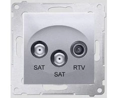 Kontakt-Simon SIMON54 SAT / SAT / RTV antenA lizdai galutinis sidabro - DASK2.01 / 43