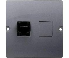 Kontakt-Simon Simon Basic kompiuterio lizdas vienas RJ45 kt. 5E sidabro kilimėlis (BNF51.02 / 43)