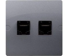 Kontakt-Simon Simon Basic kompiuterio lizdas dvivietis RJ45 kat. 5E inox (BMF52.02 / 21)