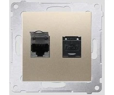 Kontakt Simon GN.KOMP.2XRJ45 CAT6 TRANS. MATINIS AUKSINIS SIMON5