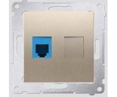 Kontakt Simon GN.TELEF.RJ12 1-KR.MOD.Auksinė MAT SIMON5