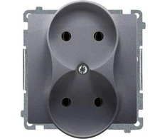 Kontakt Simon BMG2MZ.01/43 BASIC SOCKET Sidabrinis MAT