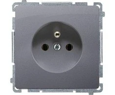 Kontakt Simon BMGZ1Z.01/43 BASIC SOCKET Sidabrinis MAT