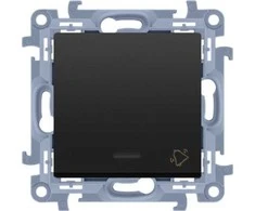 Kontakt-Simon Kontakt-Simon durų skambučio mygtukas Simon 10 CD1L.01/49 su LED foniniu apšvietimu, 10AX modulis, 250V~, prisukami gnybtai, matinė juoda