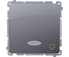 Kontakt-Simon Simon Basic vieno skambučio mygtukas su foniniu apšvietimu 10AX 250V inox (BMD1L.01/21)