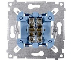 Kontakt-Simon Simon 54 dvigubas mygtukas su 10AX 250V ištikimuoju mechanizmu (SP2M)