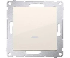 Kontakt-Simon Vieną mygtuką Simon 54 šviesos LED 10AX 250V kremas (DP1L.01 / 41)