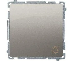 Kontakt-Simon Šviesos mygtukas Simon Basic single 10AX 250V satino (BMS1.01 / 29)