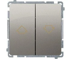 Kontakt-Simon Simon Basic 10A 250 V žaliuzių mygtukas, satino (BMZ1.01/29)