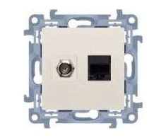 Kontakt-Simon Simon 10 Antena + kompiuterio lizdas F tipas + RJ45 kat.5e kremas CASFRJ455.01/41