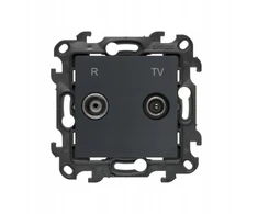 Kontakt Simon Susisiekite su Simonu Simonu 24 Lizdas R-TV antenos prijungimo movos kištukiniams lizdams, matinės grafitinės NAZ.01/38