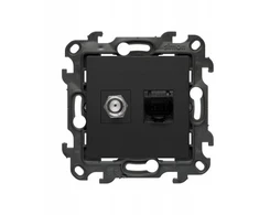Kontakt-Simon Simon 24 Lizdas antenos, F tipo” + kompiuterio RJ45 cat.6 bet koks kilimėlis NASFRJ45.01/49