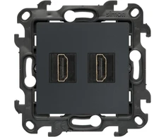 Kontakt Simon Susisiekite su Simonu Simonu 24 Lizdas HDMI 2.1 dvigubas grafitas matinis NGHDMI221.01/38