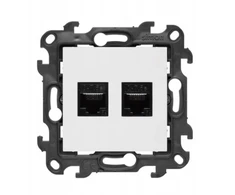 Kontakt Simon Susisiekite su Simonu Simonu 24 Lizdas kompiuterio dvigubas RJ45 5e kategorijos balta N52.01/11