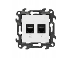 Kontakt Simon Susisiekite su Simonu Simonu 24 Lizdas kompiuteris RJ45 5e kategorija + telefonas RJ12 balta N5T12.01/11