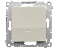 Kontakt-Simon Simon 54 Vienpolis jungiklis su LED apšvietimu (modulis), spartieji jungčiai, kašmyro spalvos (DW1L.01/42)