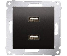 Kontakt Simon Įkroviklis 2XUSB 2.1A,5V ANTRACYT SIMON5