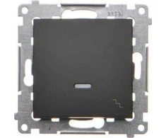 Kontakt-Simon Simon 54 Laiptų jungtis su LED pašvietimu (modulis) 16AX 250V sraigtiniai terminalai juodas kilimėlis DW6AL.01 / 49