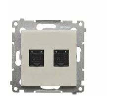 Kontakt-Simon Simon 54 dvigubas kompiuterio lizdas RJ45 kategorija 6, su apsauga nuo dulkių (modulis) kašmyro spalvos (D62.01/42)