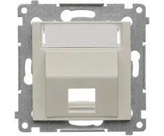 Kontakt-Simon Simon 54 Telekomunikacinių lizdų dangtelis Keystone pasviręs vienvietis su aprašymo lauku (modulis) kašmyro spalvos (DKP1S.01/42)