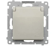 Kontakt-Simon Simon 54 Premium Kištukinis lizdas IP44 versijai su tarpine (modulis), varžtiniais gnybtais, kašmyrinis (DGZ1BZ.01/42)