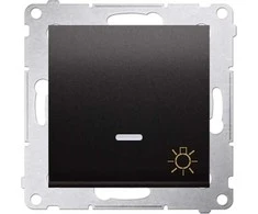 Kontakt-Simon Simon 54 Mygtukas /šviestuvas/ su LED apšvietimu 16AX 250V antracitas DS1AL.01/48