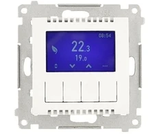 Kontakt-Simon Simon 54 Programuojamas termostatas su ekranu su vidiniu ir išoriniu temperatūros jutikliu be zondo (modulis) 16A 230V baltas DETD1A.01/11