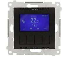 Kontakt-Simon Simon 54 Programuojamas termostatas su ekranu, vidiniu ir išoriniu temperatūros jutikliu be zondo (modulis) 16A 230V juodas DETD1A.01/49