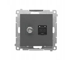 Kontakt Simon GN.ANTE."F"+RJ45 K.6 GRAFIT.MAT SIMON55