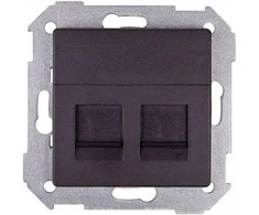 Kontakt-Simon Simon 82 Apima dviejų kompiuterių lizdą 2xRJ45 butas su adapteriu ir grafito diafragma (82006-38)